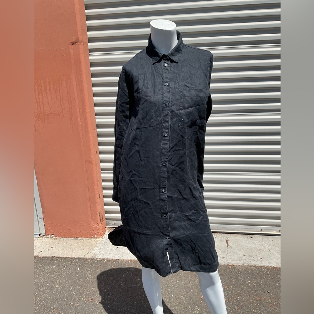 Everlane Black Button-Up Shirt Dress